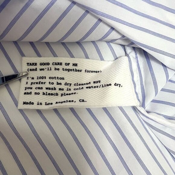 WEAR CISCO Midi Shirt Dress Button Down White Blue Stripe Size M / L - Picture 11 of 13